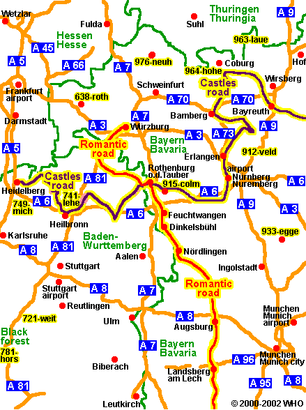 Road Map Frankfurt - Bayreuth - Muenchen 439-9,  2000-2002 WHO